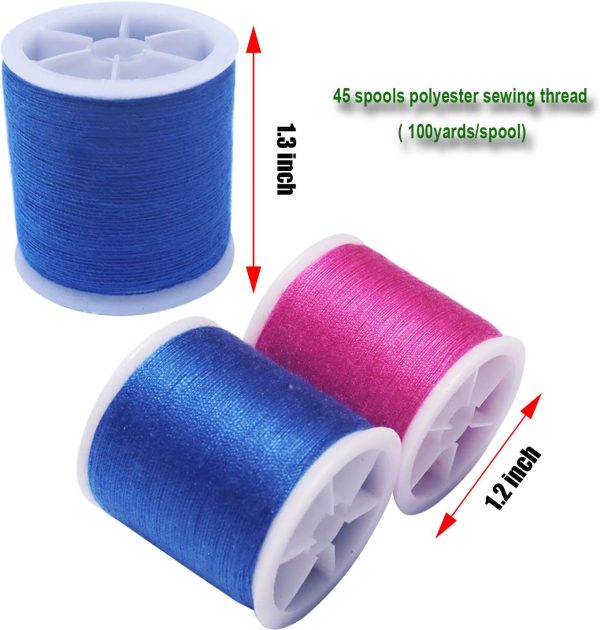 45 spools Sewing Thread Kits Polyester for Hand & Machine Sewing Total 4500yards - Image 4