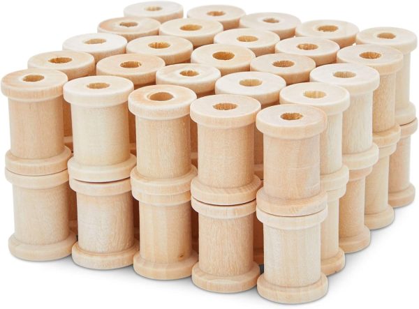 Bright Creations 50 Pack Empty Wooden Thread Spools for Arts and Crafts (0.75 x 1 in, 0.6 cm Opening) - Image 6