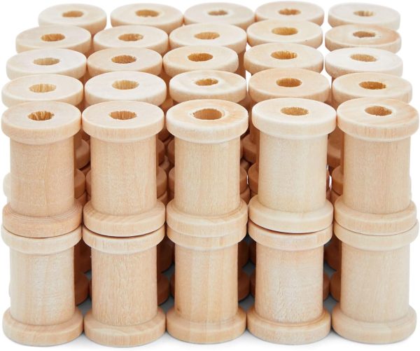 Bright Creations 50 Pack Empty Wooden Thread Spools for Arts and Crafts (0.75 x 1 in, 0.6 cm Opening) - Image 7