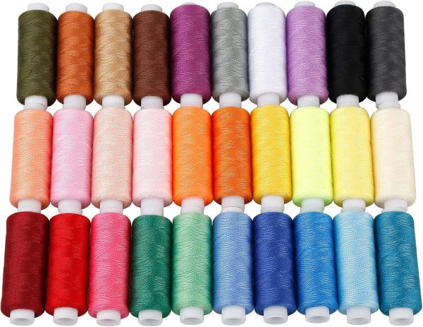 CiaraQ Sewing Threads Kits, 30 Colors Polyester 250 Yards Per Spools for Hand Sewing & Embroidery - Image 2