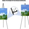 Easel Stand for Display, Aredy 63" Portable Painting Easel, Lightweight Metal Easels for Painting Canvas, Wedding Sign (2 pack) - Image 6