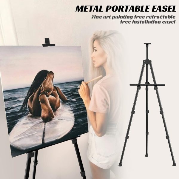 Easels for Painting Canvas, Aredy 66" Art Easel for Drawing, Portable Painting Easel Stand, Metal Table Top Easel (2 Pack) - Image 6