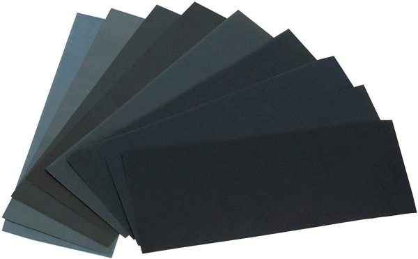 HSYMQ 24PCS Sand Paper Variety Pack Sandpaper 12 Grits Assorted for Wood Metal Sanding, Wet Dry Sandpaper 120/150/180/240/320/400/600/800/1000/1500/2500/3000 Grit