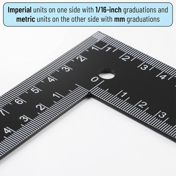 Mr. Pen- Carpenter Square, Framing Square, 8 inch x 12 inch, Carpenters Square, Right Angle Ruler, Framing Tools, L Shape Ruler, Metal Square, Steel Square - Image 3