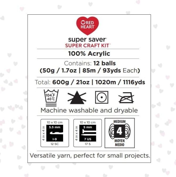 Red Heart Super Saver Super Yarn Craft Kit for Crochet & Knitting & Amigurumi Projects - Image 7